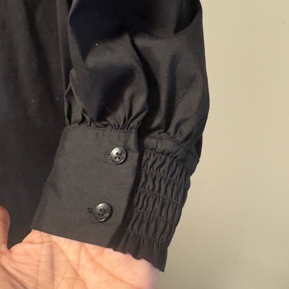 Chico’s black shirt with flower appliqués size 2 (12) EUC - Picture 6 of 6